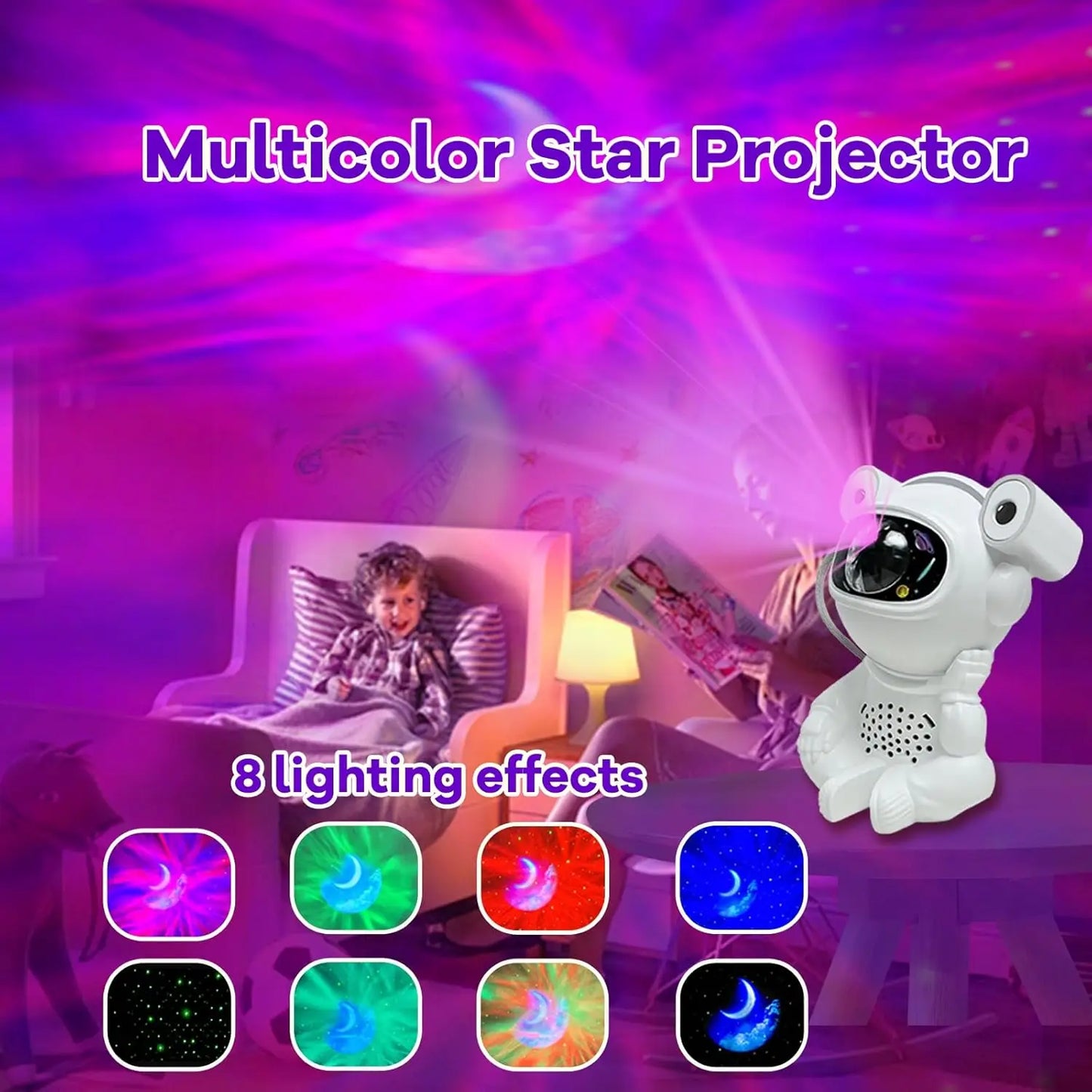 Lumora - Astronaut Nebula Projector Romantic Atmosphere Children's Room Decor Companion Bluetooth Speaker